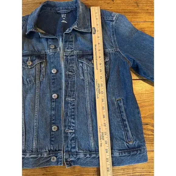Gap Kids Girl’s XXL Blue Jean Jacket Tomboy Button Down Denim Long Sleeve Unisex - Picture 7 of 11